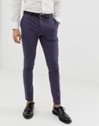 Asos Design Super Skinny Smart Pants In Slate Blue - Navy
