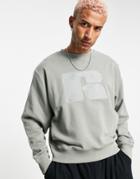 Russell Athletic Crew Neck Embroidered Logo Sweatshirt In Gray-green