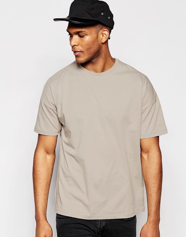 Asos Oversized T-shirt In Gray - Tumble Weed