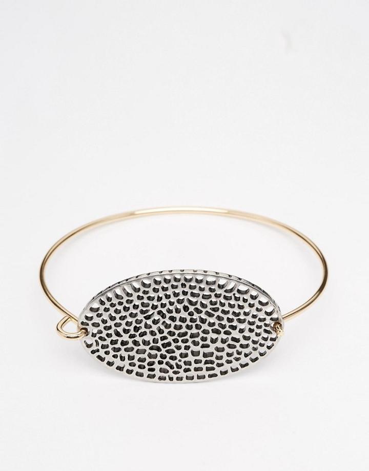 Asos Oval Frame Fine Bracelet - Multi