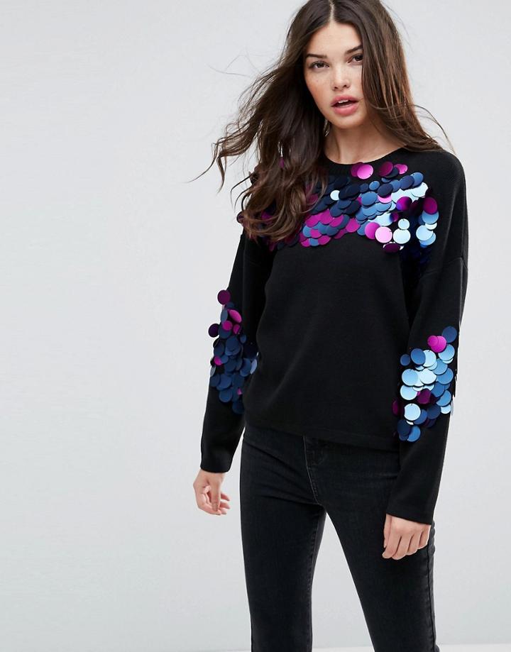 Asos Sweater With Large Sequins - Multi