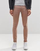 Asos Extreme Super Skinny Chinos In Pale Pink - Pink