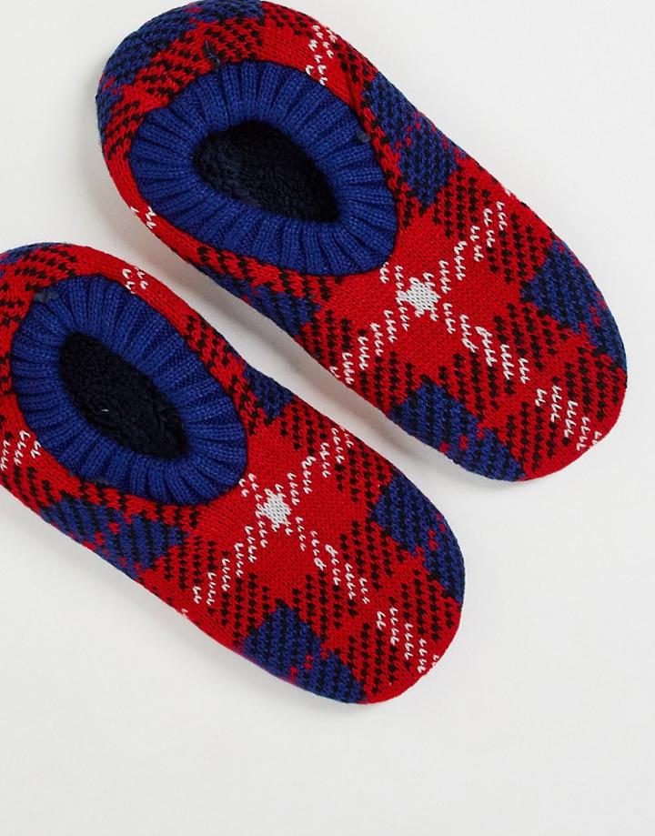 Asos Design Slippers With Tartan Design-multi