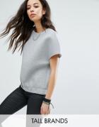 Noisy May Tall Structured Jersey Tee With Elastic Waist - Gray
