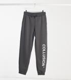 Collusion Unisex Logo Sweatpants In Dark Gray-grey