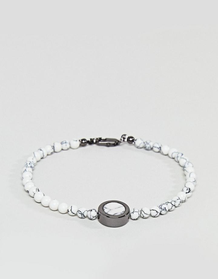 Aetherston Lapis Stone Beaded Bracelet - White
