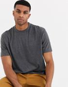 Asos Design Relaxed T-shirt With Crew Neck In Charcoal Marl-gray