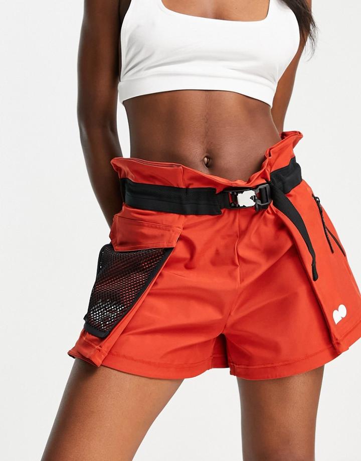 Nike Tennis X Naomi Osaka Belted Utility Shorts In Terracota-orange