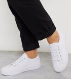 Asos Design Wide Fit Dizzy Lace Up Sneakers In White
