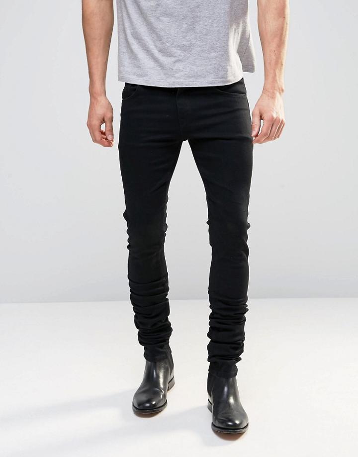 Asos Super Skinny Stacker Jeans In Black - Black