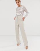 Asos Design Slim Wide Suit Pants-stone