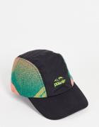 Asos Design 5 Panel Nylon Cap With Multicolor Panels In Black - Part Of A Set