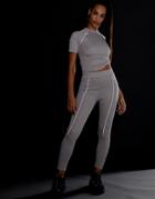 Asos Design Two-piece Rib Legging With Reflective Piping - Gray