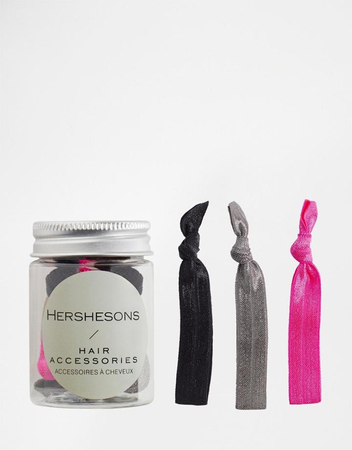 Hershesons Beauty To Go Hair Ties - Pink Grey Cream