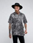 Roadies Of 66 Printed Satin Revere Collar Shirt In Leopard - Multi