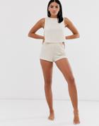 Asos Design Mix & Match Lounge Ribbed Short-beige