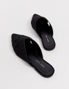 New Look Cross Strap Mule In Black - Black