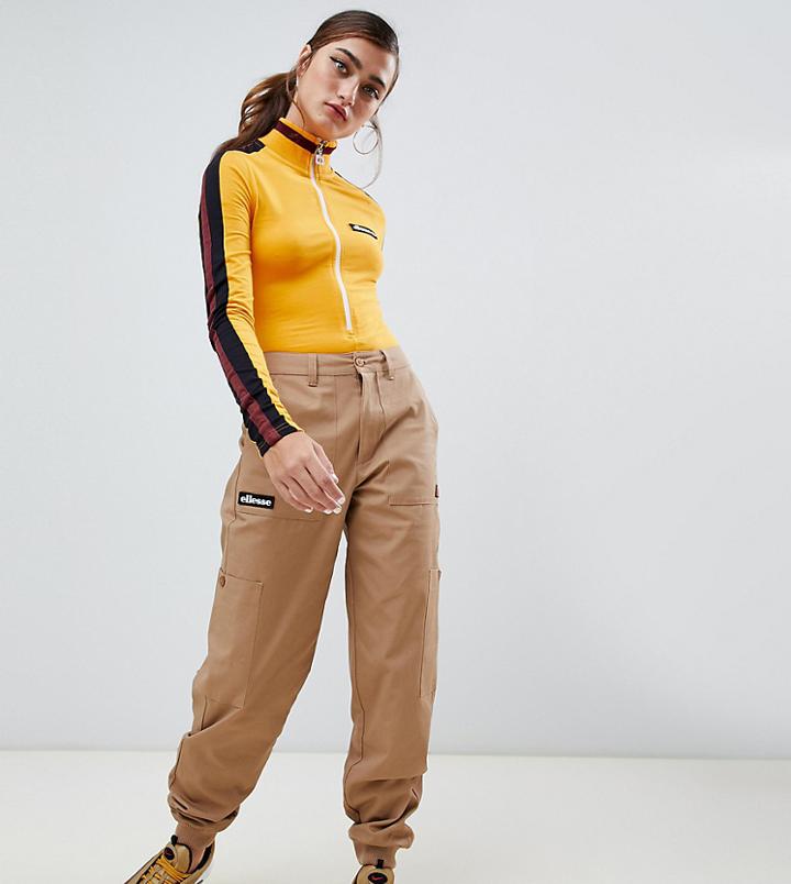 Ellesse Combat Pants With Pockets And Side Logo - Beige