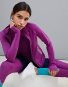 Esprit Reflective Detail Gym Zip Up Track Jacket - Purple