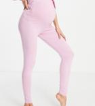 Asos Design Maternity Mix & Match Cotton Pyjama Legging In Pink - Pink