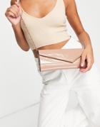 Aldo Jewalewia Envelope Clutch Bag In Beige Patent-neutral