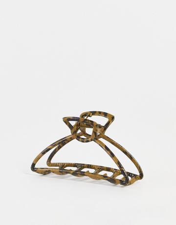 The Basik Edition Leopard Print Metal Jaw Clip-brown