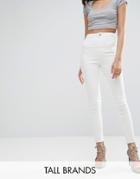 Missguided Tall Vice High Waisted Ankle Grazer Super Stretch Skinny Jean - White