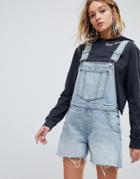 Cheap Monday 90s Style Overall In Rigid Denim - Blue