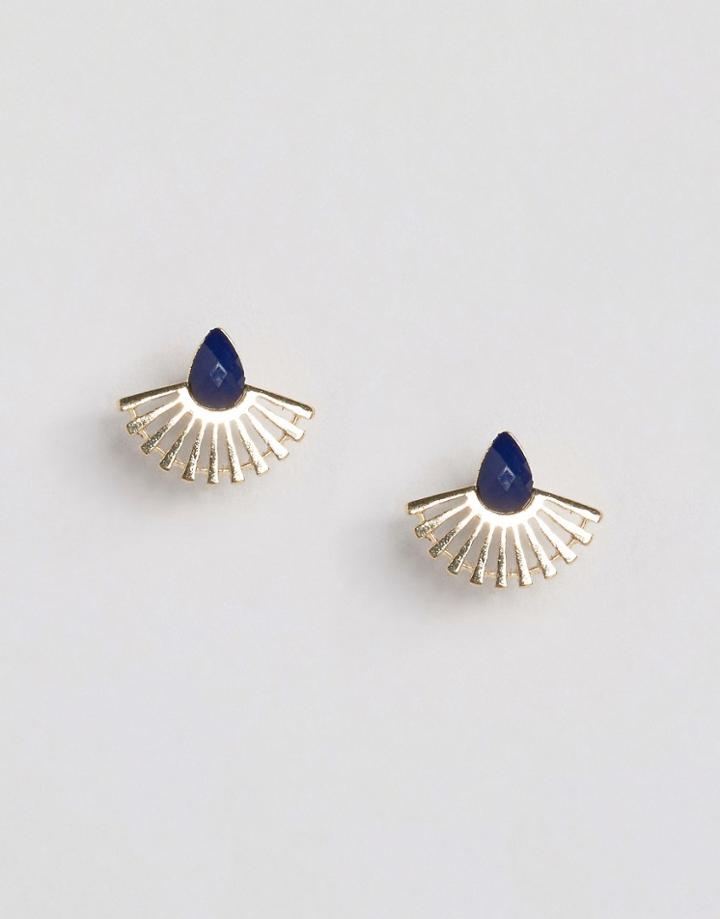 Nylon Fan Earrings - Gold