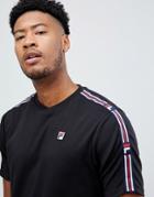 Fila White Line Heath T-shirt With Taping In Black - Black