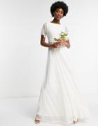 Frock And Frill Bridal Embroidered Midaxi Dress With Floaty Skirt In White