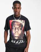 Pull & Bear Biggie Brooklyn Printed T-shirt In Black