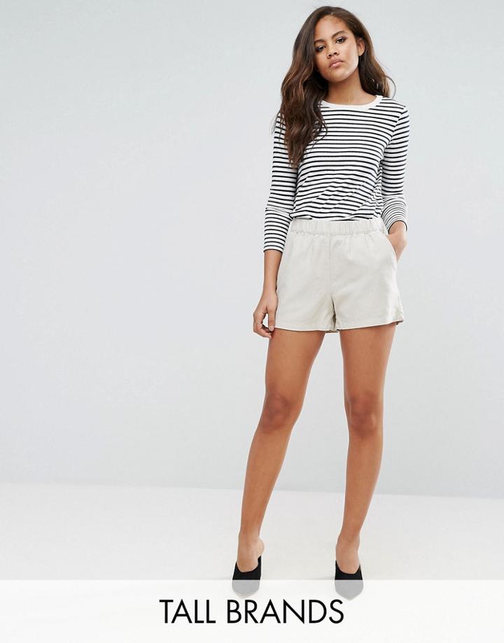 Vero Moda Tall Woven Soft Shorts - Beige