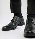 Frank Wright Wide Fit Brogues In Black Leather - Black