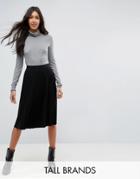 Vero Moda Tall Pleated Midi Skirt - Black