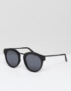 Le Specs Hypnotiz Round Sunglasses In Black - Black