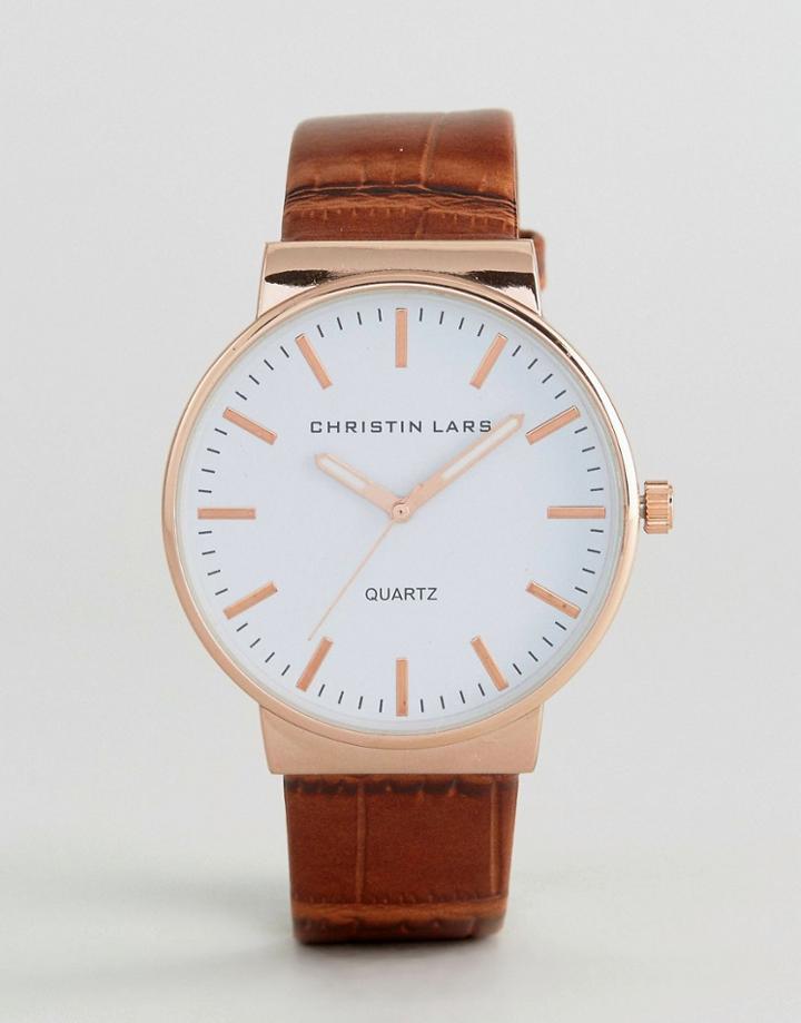 Christin Lars Tan Strap Watch - Tan
