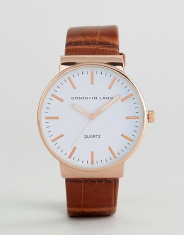Christin Lars Tan Strap Watch - Tan