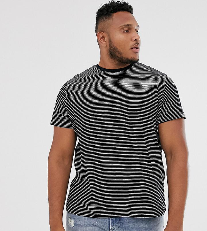 New Look Plus T-shirt In Black Stripe