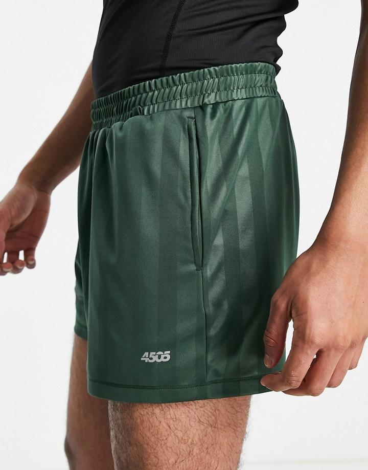 Asos 4505 Training Shorts With Retro Stripe In Green