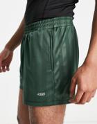 Asos 4505 Training Shorts With Retro Stripe In Green