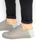 Asos Sneakers In Gray With Contrast Heel - Gray