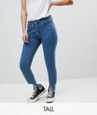 Noisy May Tall Split Hem Skinny Jean - Blue