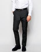 Asos Slim Suit Pants In Charcoal Pindot - Charcoal