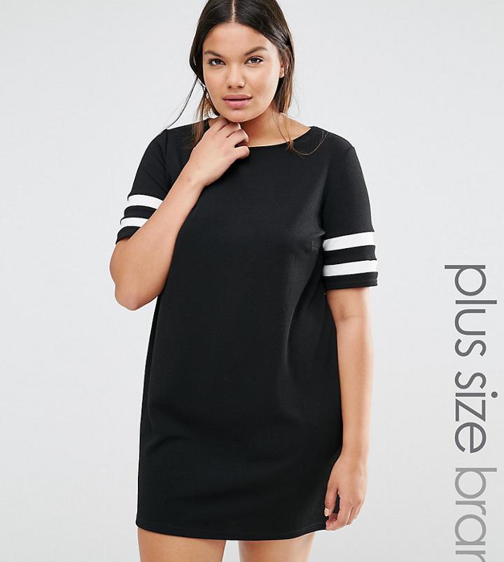 New Look Curve Varsity Ponte Tunic-black