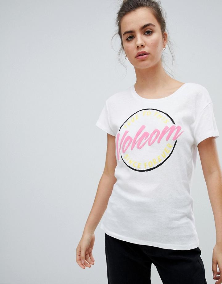 Volcom Logo T Shirt In White - White