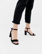 New Look Block Heeled Sandal In Black - Black