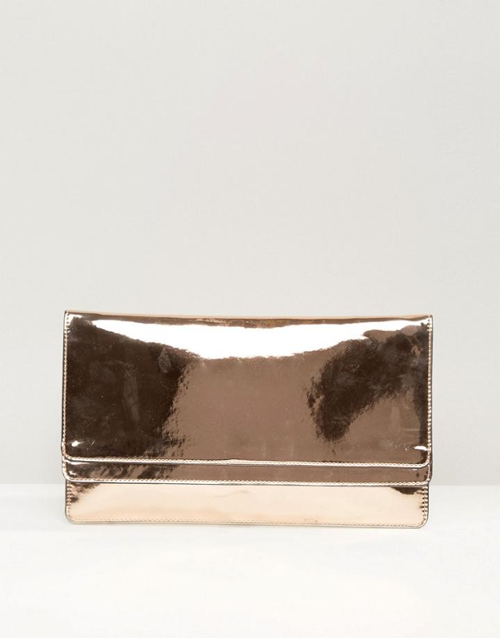 Asos Slim Metallic Clutch Bag - Rose Gold