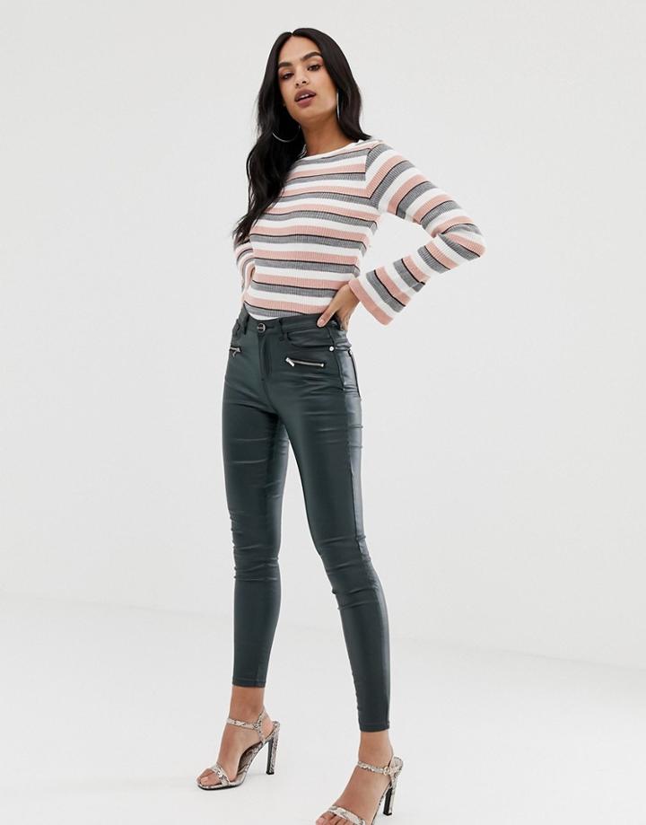 Lipsy Coated Skinny Jeans - Green
