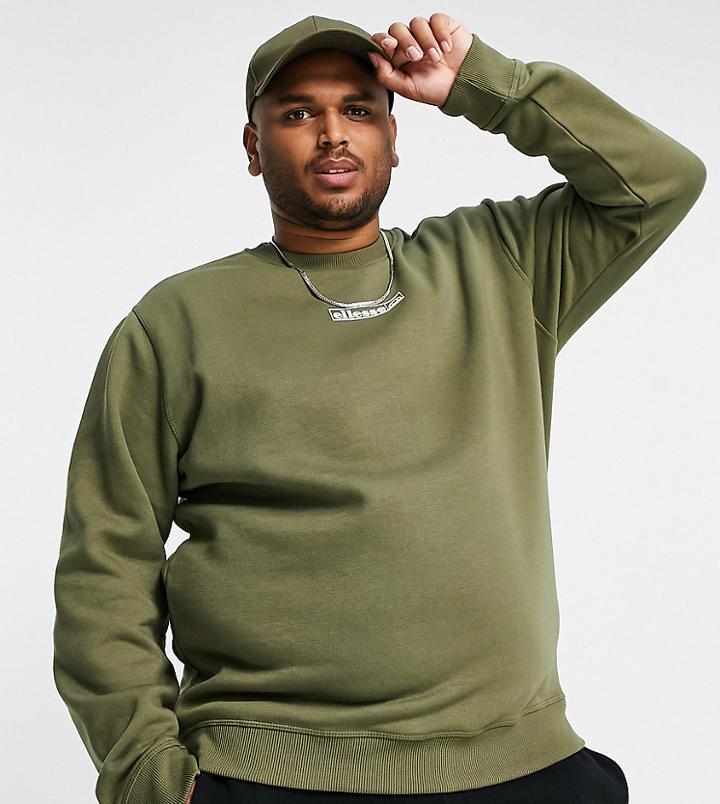 Ellesse Plus Sweatshirt With Logo In Khaki-green